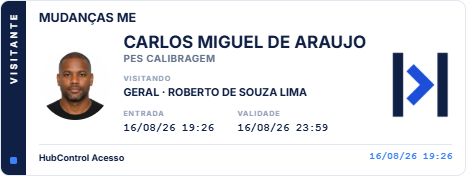 Etiqueta de identificação impressa para o visitante